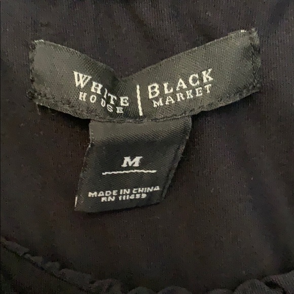 WHBM scowl neck black sheer top medium - Picture 3 of 6